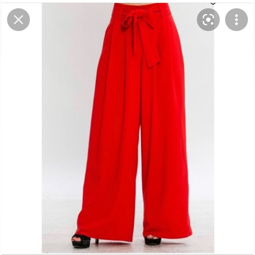 NBW Pink Wide Leg Trousers with belt - Flying Tomato Large